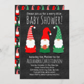 Kerst Gnomen Schattige Baby shower Uitnodiging (Voorkant / Achterkant)