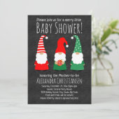 Kerst Gnomen Schattige Baby shower Uitnodiging (Staand voorkant)