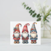 Kerst Gnomen Trio Briefkaart (Staand voorkant)