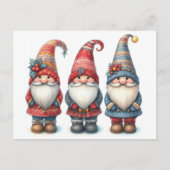 Kerst Gnomen Trio Briefkaart (Voorkant)