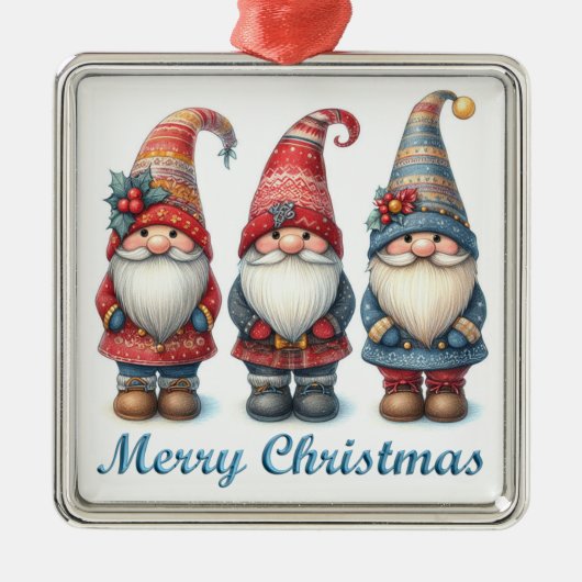 Kerst Gnomen Trio Ornament (Voorkant)