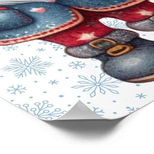 Kerst Gnomen Trio Poster (Hoek)