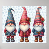 Kerst Gnomen Trio Poster (Voorkant)