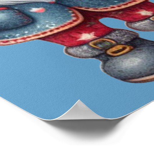 Kerst Gnomen Trio Poster (Hoek)