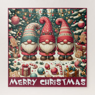Kerst Gnomen Trio Puzzel
