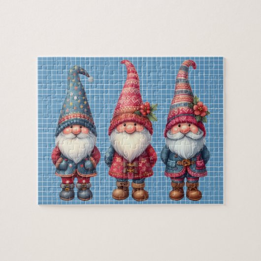 Kerst Gnomen Trio Puzzel Legpuzzel (Horizontaal)