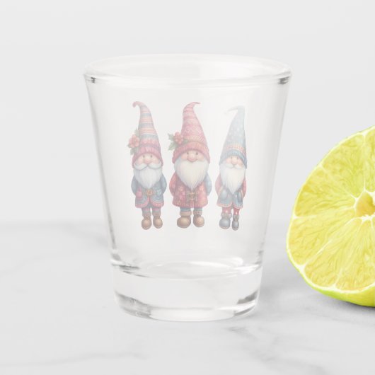 Kerst Gnomen Trio Shot Glass Shot Glas (Achterkant)