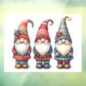 Kerst Gnomen Trio Window Cling Raamsticker (Vel 3)