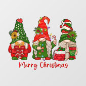 Kerst Gnomen Trio Window Cling Raamsticker (Vel)