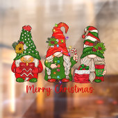 Kerst Gnomen Trio Window Cling Raamsticker (Vel 2)