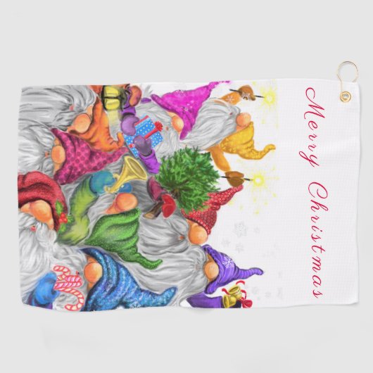 Kerst Gnomes Golf Handdoek (Horizontaal)