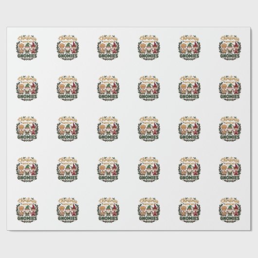 Kerst Gnomies Slingerlichten Snoepriet Cadeaupapier (Vlak)