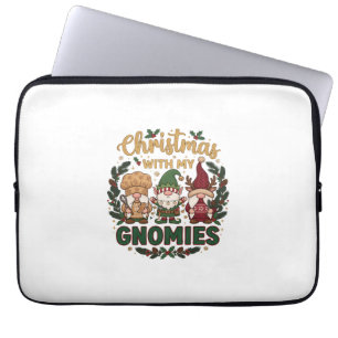 Kerst Gnomies Slingerlichten Snoepriet Laptop Sleeve