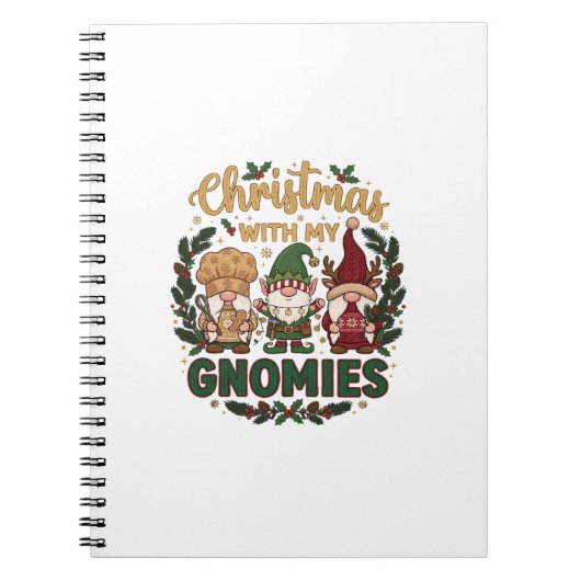 Kerst Gnomies Slingerlichten Snoepriet Notitieboek (Voorkant)