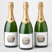 Kerst Gnomies Slingerlichten Snoepriet Sparkling Wijnetiket (Flessen)
