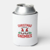 Kerst Gnomies Vakantie Gnome Ontwerp Blikjeskoeler (Blikje Voorkant)