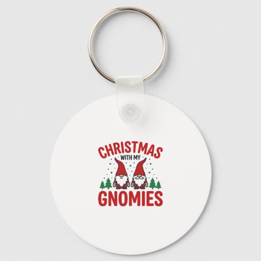 Kerst Gnomies Vakantie Gnome Ontwerp Sleutelhanger (Voorkant)