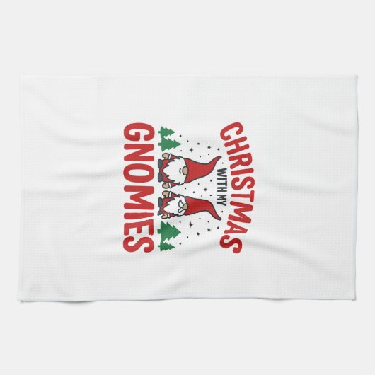 Kerst Gnomies Vakantie Gnome Ontwerp Theedoek (Horizontaal)