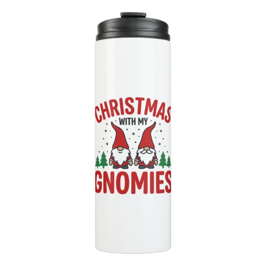 Kerst Gnomies Vakantie Gnome Ontwerp Thermosbeker (Voorkant)