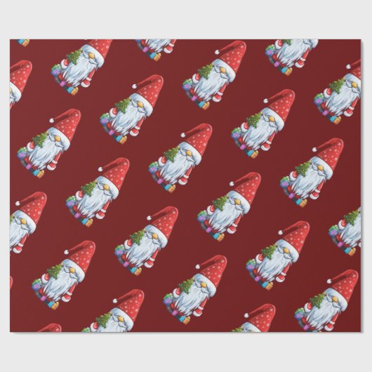 Kerst gnoom gekleed in een feestelijke outfit cadeaupapier (Vlak)