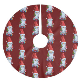 Kerst gnoom gekleed in een feestelijke outfit kerstboom rok