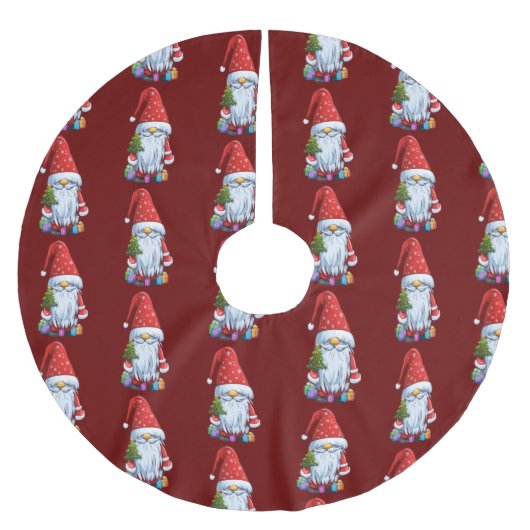 Kerst gnoom gekleed in een feestelijke outfit kerstboom rok (Voorkant)