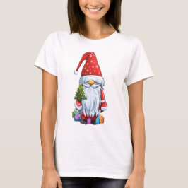Kerst gnoom gekleed in een feestelijke outfit t-shirt