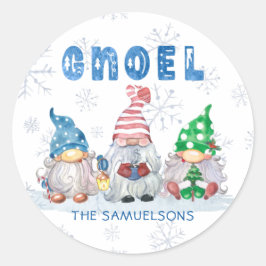 Kerst Gnoom Gnoel Groet Gepersonaliseerd Ronde Sticker