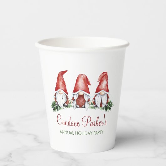 kerst Gnoome Custom Paper Cup Papieren Bekers (Voorkant)