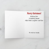 Kerst Gnoomsnoeprietjes Holly in Red Stocking Feestdagen Kaart (Binnen)