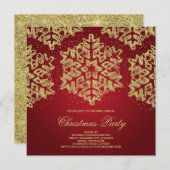 Kerst Gold en Red Glitter Elegant Kaart (Voorkant / Achterkant)