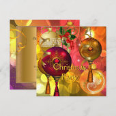 Kerst Gold Yellow Green Red Xmas Kaart (Voorkant / Achterkant)