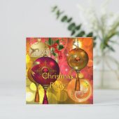 Kerst Gold Yellow Green Red Xmas Kaart (Staand voorkant)