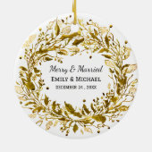 Kerst Golden Krans Ornament Wedding Favoriet (Achterkant)