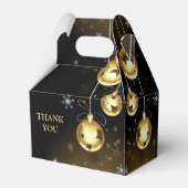 Kerst Golden Ornamenten Shiny Stars Zwart Bedankdoosjes (Achterkant)