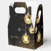 Kerst Golden Ornamenten Shiny Stars Zwart Bedankdoosjes (Geopend)