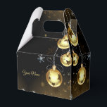 Kerst Golden Ornamenten Shiny Stars Zwart Bedankdoosjes<br><div class="desc">Kerst Golden Ornamenten Shiny Stars Zwarte Favoriete Dozen. Uniek,  mooi,  stijlvol design. Makkelijk te personaliseren. Lettertypestijl,  -grootte en -kleuren kunnen worden gewijzigd. Overeenkomende objecten beschikbaar.</div>