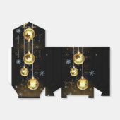 Kerst Golden Ornamenten Shiny Stars Zwart Bedankdoosjes (Uitgevouwen)