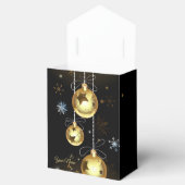 Kerst Golden Ornamenten Shiny Stars Zwart Bedankdoosjes (Geopend)