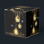 Kerst Golden Ornamenten Shiny Stars Zwart Bedankdoosjes<br><div class="desc">Kerst Golden Ornamenten Shiny Stars Zwarte Favoriete Dozen. Uniek,  mooi,  stijlvol design. Makkelijk te personaliseren. Lettertypestijl,  -grootte en -kleuren kunnen worden gewijzigd. Overeenkomende objecten beschikbaar.</div>