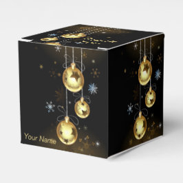 Kerst Golden Ornamenten Shiny Stars Zwart Bedankdoosjes