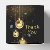 Kerst Golden Ornamenten Shiny Stars Zwart Bedankdoosjes (Bovenkant)