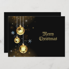 Kerst Golden Ornamenten Shiny Stars Zwart Feestdagenkaart