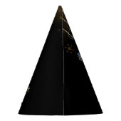 Kerst Golden Ornamenten Shiny Stars Zwart Feesthoedjes (Achterkant)