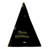 Kerst Golden Ornamenten Shiny Stars Zwart Feesthoedjes (Rechts)