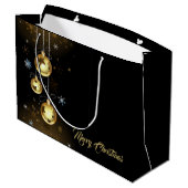 Kerst Golden Ornamenten Shiny Stars Zwart Groot Cadeauzakje (Achterkant Gekanteld)