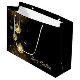 Kerst Golden Ornamenten Shiny Stars Zwart Groot Cadeauzakje