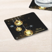 Kerst Golden Ornamenten Shiny Stars Zwart Kartonnen Onderzetters (Schuin)