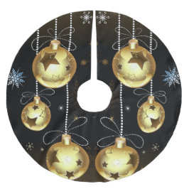 Kerst Golden Ornamenten Shiny Stars Zwart Kerstboom Rok