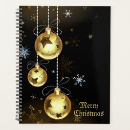 Kerst Golden Ornamenten Shiny Stars Zwart Planner